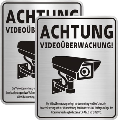 2x Waarschuwingsbord Videobewaking voor Privé Terrein Aluminium