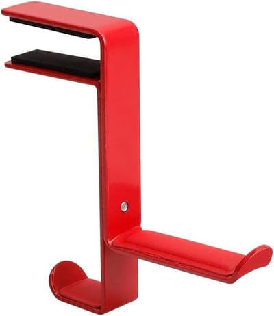 Hoofdtelefoonhouder Metaal - Koptelefoonstandaard Hanger - Bureau Organisatie - Stabiele Antislip Basis - 10 cm Hoogte - Rood