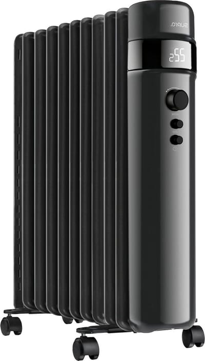 Olieradiator - Elektrische verwarming - Ruimte verwarmen - Instelbare thermostaat - Tot 40 m² - Zwart