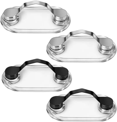 4x Magneetclip voor bril - Magnetische brillenhouder - Universeel - Brilhouder Magneet - Brillenaccessoires - voor bril balpen badge en accessoires - Clip Hemd - Verpleegster Accessoires - Zilver/Zwart
