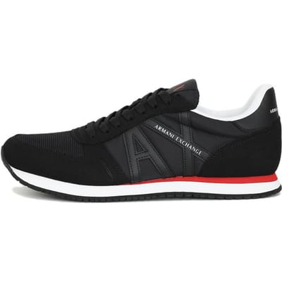 Armani Exchange Rio Mesh Lage Casual Sneakers Heren sneakers Zwart XUX017XCC6800002 44