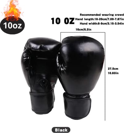Nivard Bokshandschoenen - Kickboks Handschoenen - Boxing Gloves Set - Vecht Handschoenen - Heren - Dames - Zwart - 10 oz