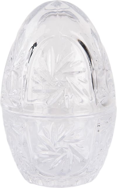 Clayre & Eef Glazen potje Ei Ø 8x12 cm Transparant Glas