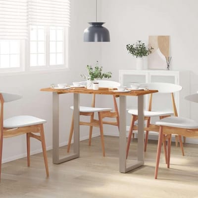 Eettafel Acaciahout - Keukentafel Bistrotafel - Gezellig Tafelen - Levendige Boomrand - 110x50x76 cm - Natuurlijk Hout