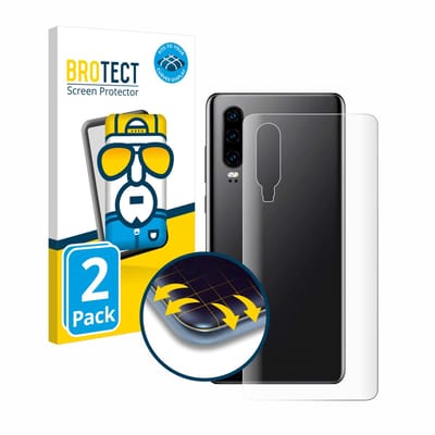 BROTECT - Screenprotector voor Huawei P30 (Achterkant) - Folie Beschermfolie transparant volledig dekking - 2 Stuks