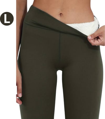 Nivard Winter Panty - Warme panty - Fleece Panty - Thermo Panty - Legging - Stretch - Dames Kleding - Groen - Maat L