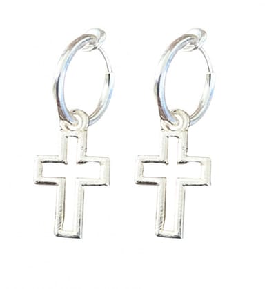 Klem oorringen- open kruis- -geen gaatje-Charme Bijoux