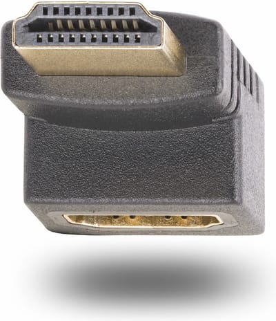 StarTech.com Opwaartse HDMI 2.0 Adapter, Male naar Female, Verticale 90 Graden Haakse HDMI adapter, HDMI Port Saver, 4K 60Hz, High Speed HDMI Connector Extension, M/F
