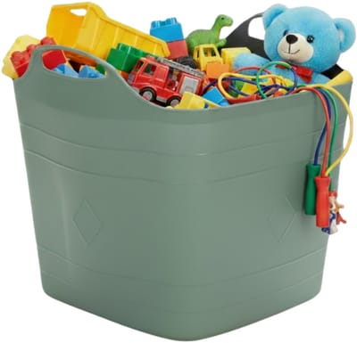 Storage solutions speelgoedmand - salie groen - 25 l - kunststof - 40 x 35 cm - opbergmand