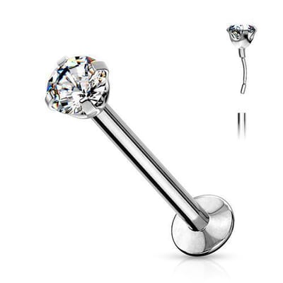 Piercing push in - chirurgisch staal - 0.8x6x3 mm - zilver - LMPiercings
