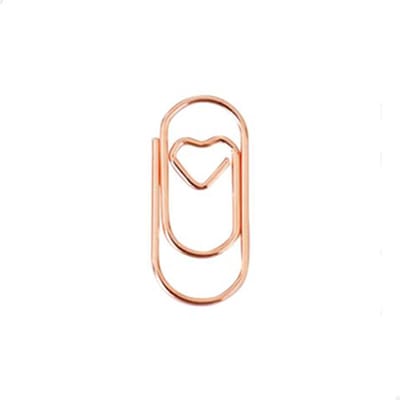 Mini paperclip hartje 20 mm | Koper | 100 stuks