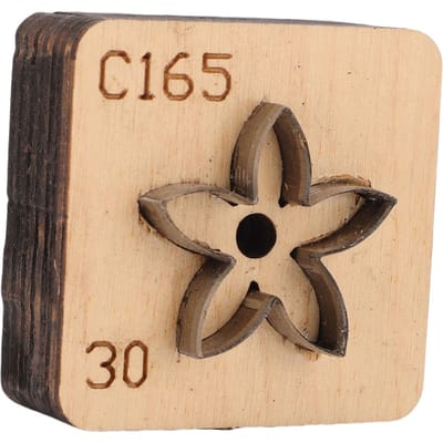 Leren Snijvorm met Houten Basis Bloemvorm Stansvorm voor het Maken van Hangers Knutselprojecten beige