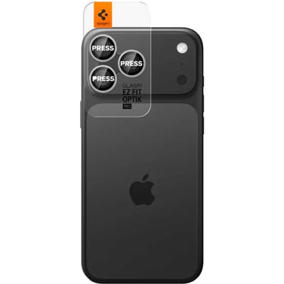 Spigen Camera Lens Protector Geschikt voor iPhone 17 Pro / 17 Pro Max - Glas.tR EZ Fit Optik Pro - 9H Tempered Glass - Gemakkelijke Installatie - Zilver 2-Pack