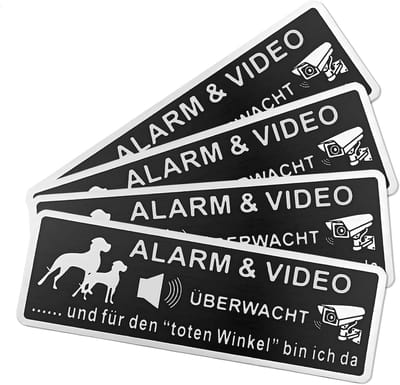 Bewakingsborden - Waarschuwingsstickers - Gebied Beveiligen - Krasbestendig Aluminium - 15x5 cm - Zilver