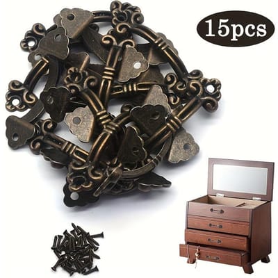 Lot de 15/30 mini boutons de tiroir en zinc, finition bronze antique, parfaits pour les boîtes à bijoux, les petits meubles et les poignées d'organiseur. 15-Pack