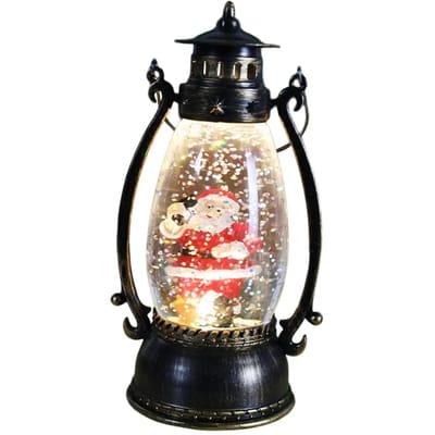 Kerstpark Kinderspeelgoed Kindercadeau Landschapsdecoratie Nachtlamp Buiten Acryl Kristallen Bol Lantaarn Licht Ornamenten Kerstdag Feest black