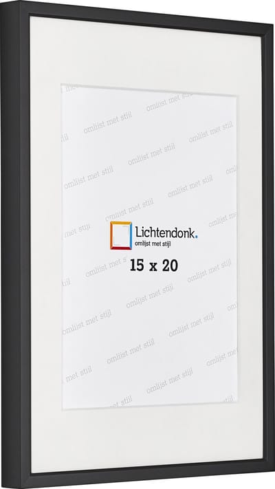 Aluminium Wissellijst Zwart met PASSE-PARTOUT – 15 x 20 Fotomaat – Lijstmaat 20x30 – Professional – Helder Acrylite