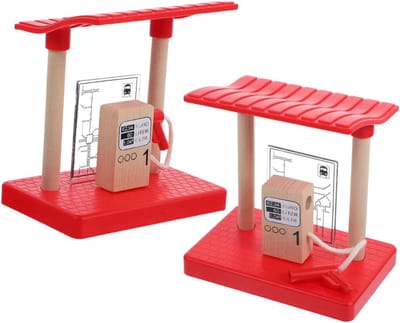 Houten Treinbaan Accessoires - Realistisch Speelgoed - Trein Scenery Bouwen - Educatieve Speelset - 11cm Breed - Diverse Kleuren