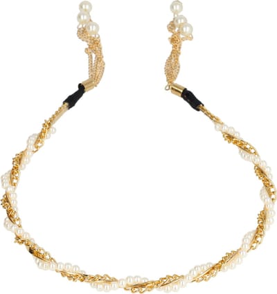 Haarsoires Haarband Diadeem 0,5cm – Parelkralen Ketting – Metaal – Wit Goud - Glanzende Haaraccessoire voor Feest of Bruiloft - Geschikt voor Feest & Bruiloft