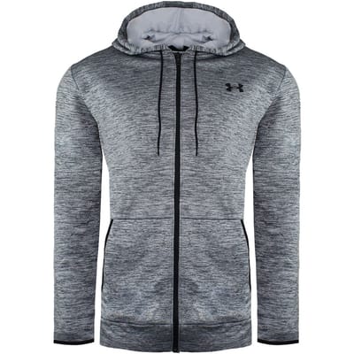Under Armour Lange Mouw Zip Up Grijs Heren Fleece Hooded Track Jacket 1357110 014
