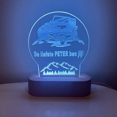 LED lamp liefste PETER | off road | liefste peter | peter vragen | peter worden | peetoom vragen | peettante worden | cadeau | geschenkdoos | giftbox | ellerliefste peter