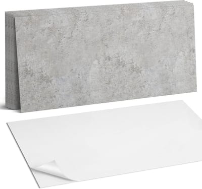 Coloray Plaktegels - Ruwe betontextuur Wandtegel Zelfklevend - 60 cm x 30 cm - Grijs Plaktegels - 6 stuks - Rechthoek PVC Tegels - Plaktegels Keuken - Zelfklevende Vloertegels Badkamer - Vinyl Tegels Zelfklevend - Zelfklevende Wandtegels