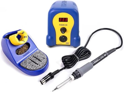 Digitaal Soldeerstation - Soldeerapparaat Werkstation - Precisie Reparatie - Roterende Encoder Bediening - 120x100x120cm - Blauw Geel