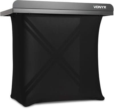 Vonyx DBE100 DJ booth inklapbaar - Mobiele DJ tafel met Lycra doek en draagtas - 1 Meter breed