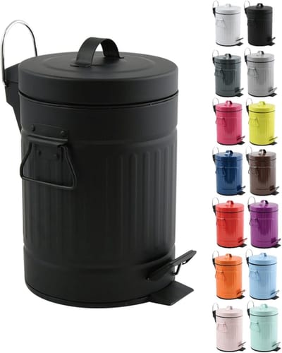 Cosmetica Pedaalemmer 3L - Zwart - Chic en Hygiënisch voor Keuken en Badkamer
