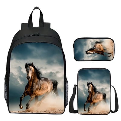 Rugzak dames | Bruin Paard Rugzak | Paardenpatroon Rugtas | Rugzak meisje | Mooie Rugzakken met een Paard | Paarden Rugzak Pakket | 15 liter