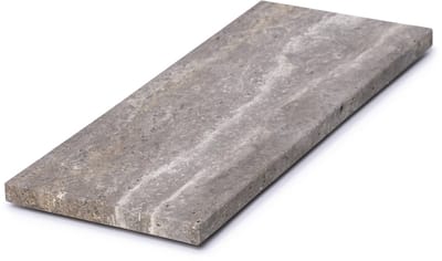 MOOISA - Marmer - dienblad rechthoek S - Titanium Travertine - 10x25cm - rond marmer dienblad - vierkant marmer dienblad - decoratie schaal - tapasplank - serveerplank