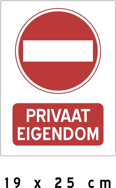Pictogram/ bord | "Privaat eigendom" | 19 x 25 cm | C2 | Verboden toegang voor onbevoegden | Eigen terrein | Privé | Forex | 1 stuk