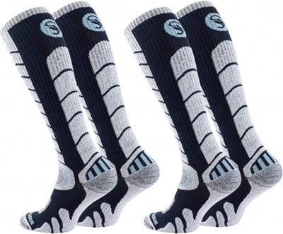 Stark soul - ski- en snowboardkousen - wintersportsokken - marineblauw grijs - maat 35/38 - 1 paar