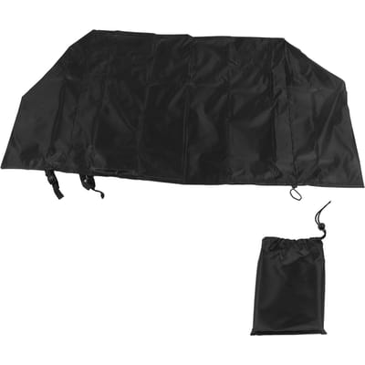 Draagbare Buiten Voorbereidingstafel Hoes 420D Oxford Stof Zilver Gecoat Waterbestendige Hoes voor Dineren 35 X 24 X 35inches black