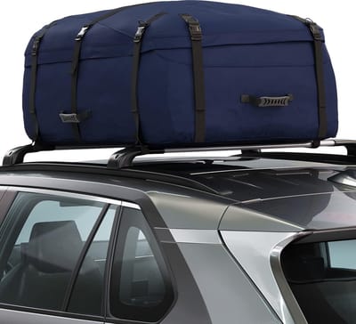 JGS® - Flexibele Dakkoffer 330 Liter, Opvouwbare en Weerbestendige Bagagetas met Vaste Bodem, Marineblauw-