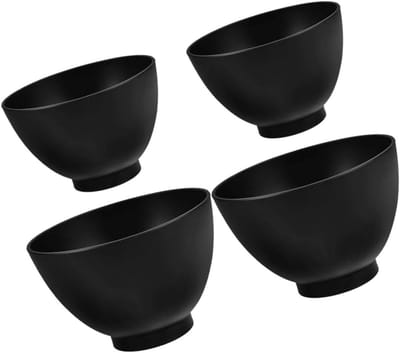 Siliconen Masker Mengkom - Gezichtsmasker Kommen Set - DIY Gezichtsmaskers Maken - Ruimtebesparend Stapelbaar Ontwerp - 12x12x8.6CM - Zwart