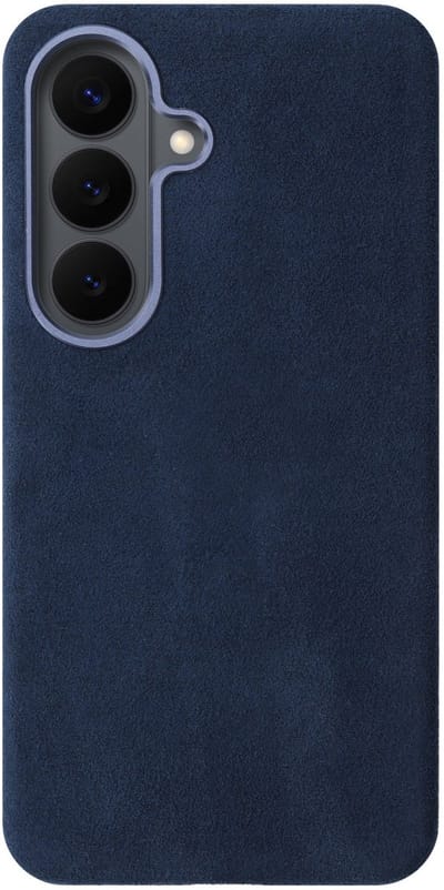 Rosso Avanti Hoesje Geschikt voor Samsung Galaxy S26 Plus | Compatibel met MagSafe / Qi2 | Echt Italiaans Alcantara | Back Cover | Beschermhoes | Blauw