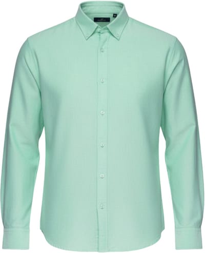 OMBRE Overhemd - Regular Fit - Katoen - Lange Mouw Lichtmint S