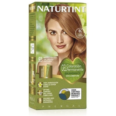 Teinture pour cheveux - NATURTINT - 8C RUBIO CUIVRE - Sans ammoniaque - Crème - Tous types de cheveux