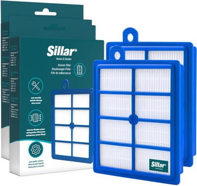 Sillar, set 2 stofzuigerfilters, HEPA, anti-allergeen, geschikt voor Electrolux Classic Silence Ultra Silencer Pure D8 D9, vervanging voor filters AFS1W, EFH12, FSEL01, FR-6558, FR-7111, 9001951202