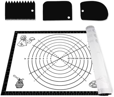 Dailygoods- Bakmat 70 × 50 cm - Antislip - Siliconen - BPA-vrij - Deegschrapers - Duidelijke markeringen - Deegmat