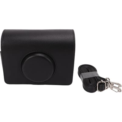 Étui pour appareil photo en cuir PU avec bandoulière pour appareil photo Fuji Instax Mini Evo black