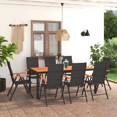 vidaXL - 9-delige - Tuinset - zwart - en - bruin