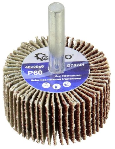 GEKO Schuurwiel - Aluminiumoxide - P60 korrel - 40x20 mm - 6 mm schacht