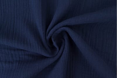 10 meter mousseline stof - Marineblauw - 135cm breed