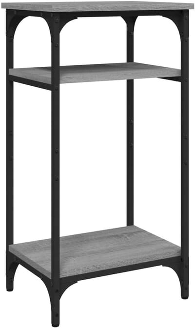 Bijzettafel Hout - Accenttafel Eindtafel - Woonkamer Inrichting - Bewerkt Hout Design - 40x30x75 cm - Grijs Sonoma Eiken