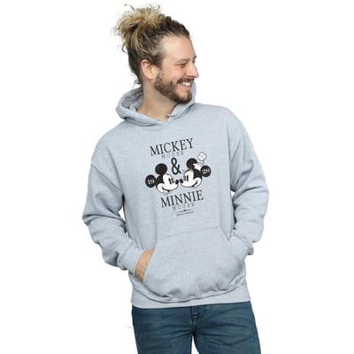 Disney Heren Mickey en Minnie Mouse Mousecrush Mondays Hoodie (Sportgrijs)