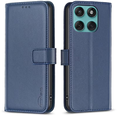 BINFEN Hoesje - Geschikt voor Motorola Edge 60 / Edge 60 Fusion Hoesje - BINFEN Color Book Case - Blauw