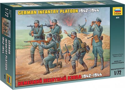 Zvezda Modelbouwpakket Militaire voertuigen - 8078 German Infantry Platoon 1942-1944 Plastic - 1:72 - Modelbouw