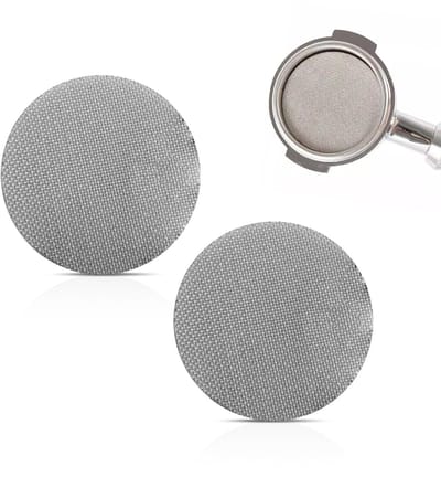 JHUBERS- Koffiefilter 2 stuks - Herbruikbaar - Roestvrij staal 316 - Secundaire waterafscheider - Draagbare puckzeef - Diameter 51 mm - Koffiezeef